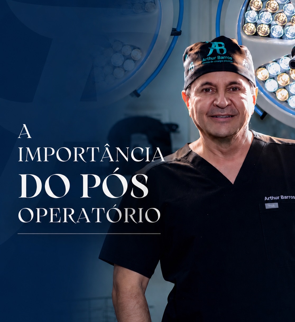 Dr. Arthur Barros no centro cirúrgico próprio